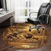 1PC African savannah animals Non-Slip Floor Round carpet, Office, family, bedroom, Large Area Rug Indoor Rugs,  Durable Polyester-L0426