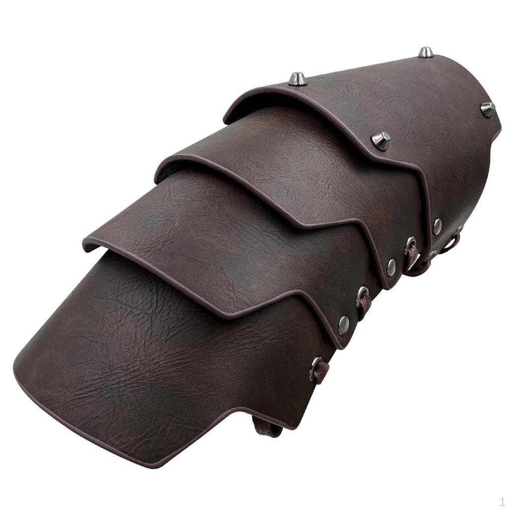 Wrist Bracer MedievalStyle Forearm Cuff with Laces Laceup Bracers Metal Rivets for Roleplayers,