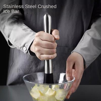 Aço inoxidável gelo coquetel esmagado coquetel picolé barra ferramenta limão martelo imprensa mash suco palito picolé esmagar massa