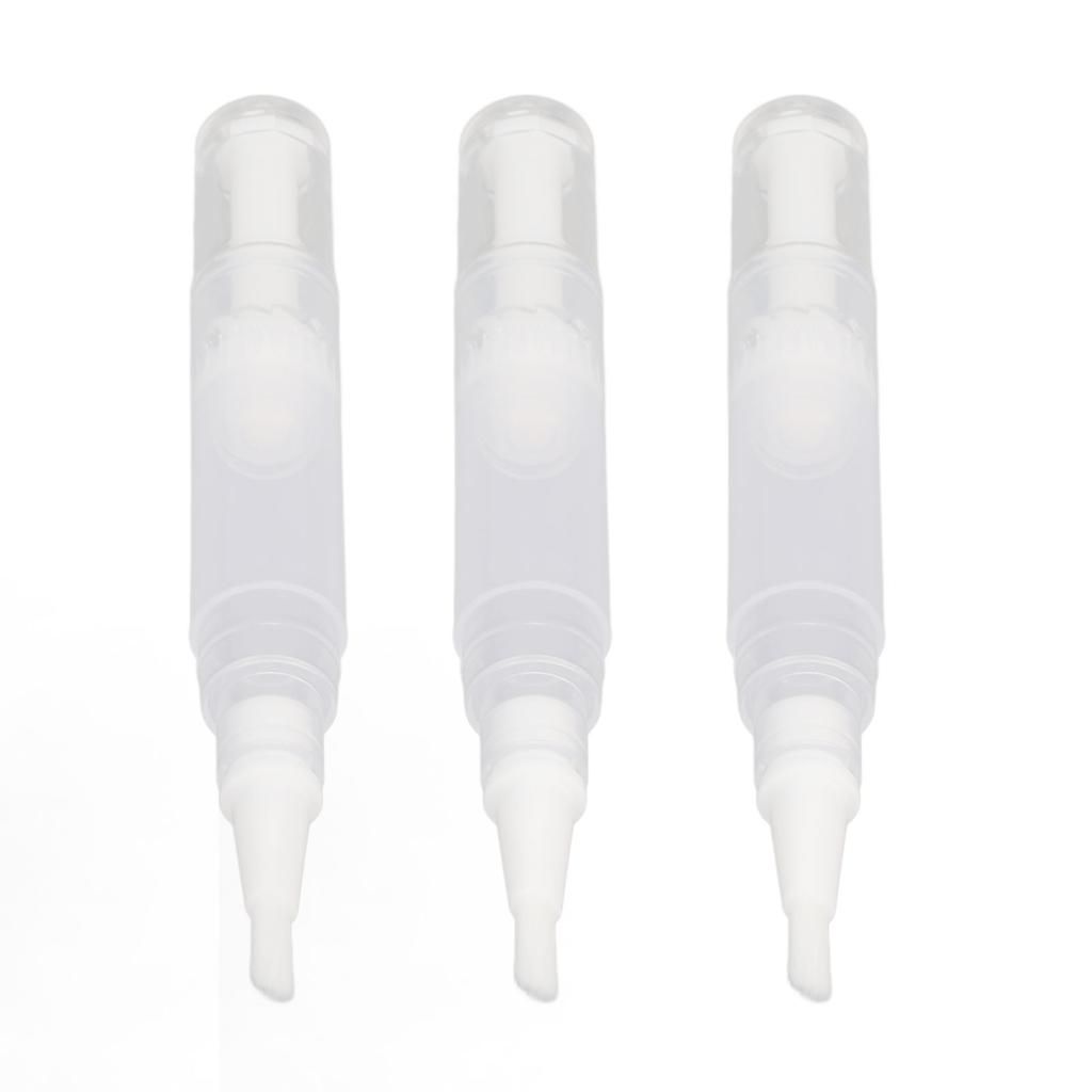3 Pack Transparent Twist Pens 4.5ml Empty Brush Tip Rotating Reusable Nail Oil Container Applicator for Lip Gloss