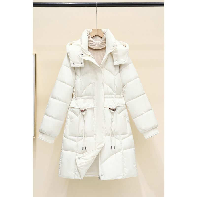 Cotton clothes women's winter long horn buckles medium thickened cotton clothes new cotton clothes jacket