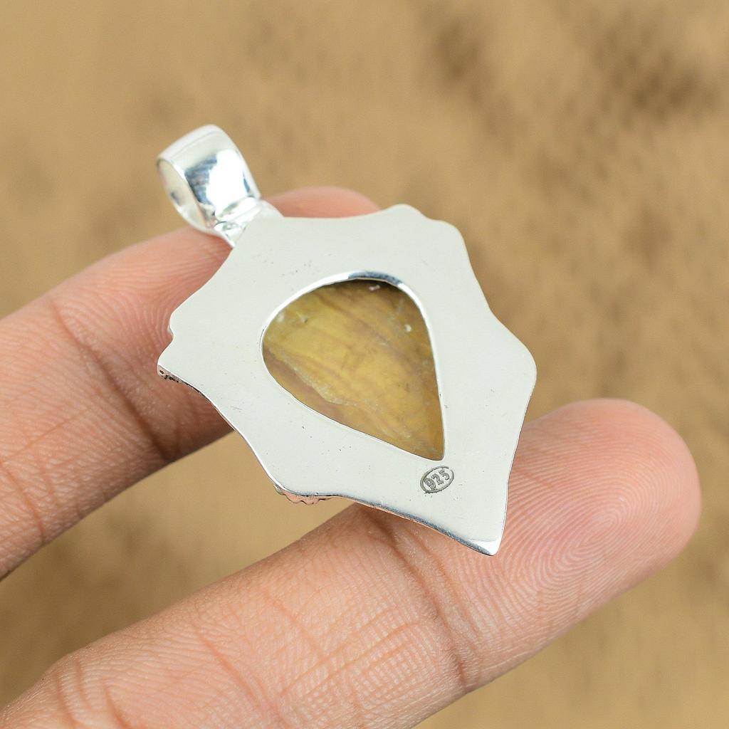 Womens day Deal 925 Sterling Silver June Natural Mother Of Pearl Artisan Pendant