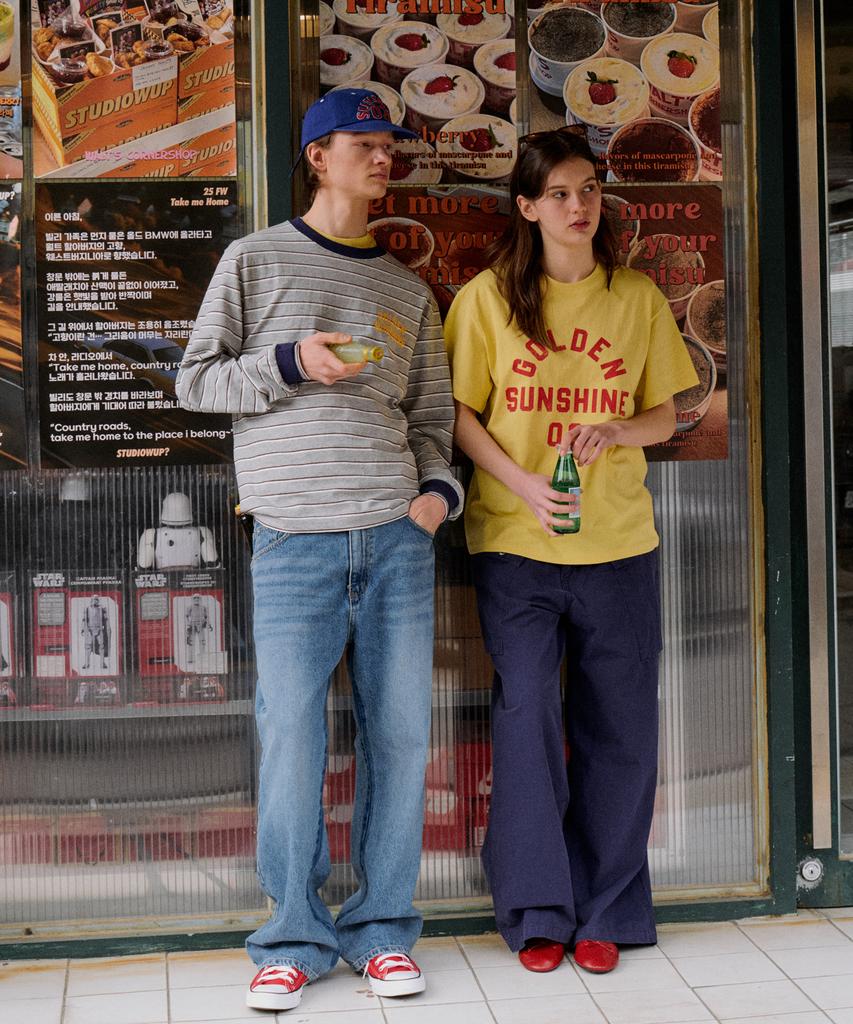 GOLDEN SUNSHINE American Long Sleeve Tee_Melange