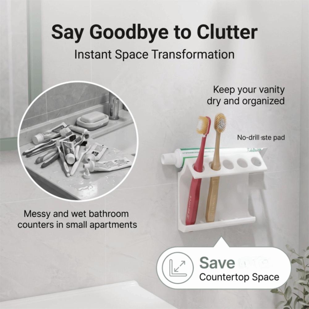 5-Slot Multifunctional Drain Rack Kitchen Desktop Organizer for Small Apartment Family Bathroom