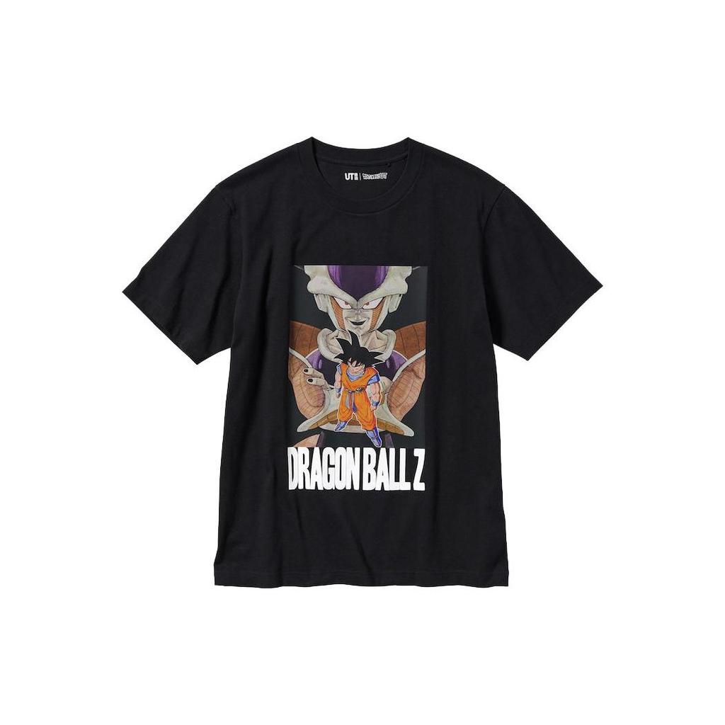 UNIQLO X Dragon Ball Collaboration SS23 Frieza Goku Print Breathable Crew Neck Short Sleeve T-Shirt Unisex Tops Black 463101-09