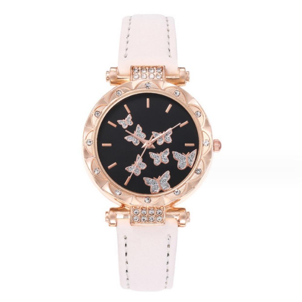 

Ladies Watch, Fashionable Personalized Simple Watch Butterfly Digital Belt Watch as the picture білий