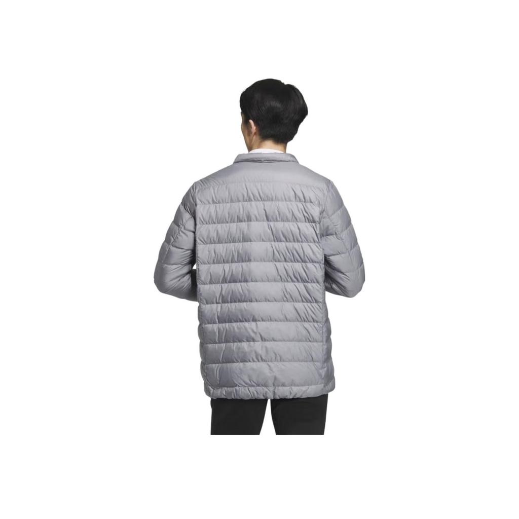Adidas 630 Padded Solid Color Logo Zipper Stand Collar Long Sleeve Down Jacket Men Jacket Gray HZ6069