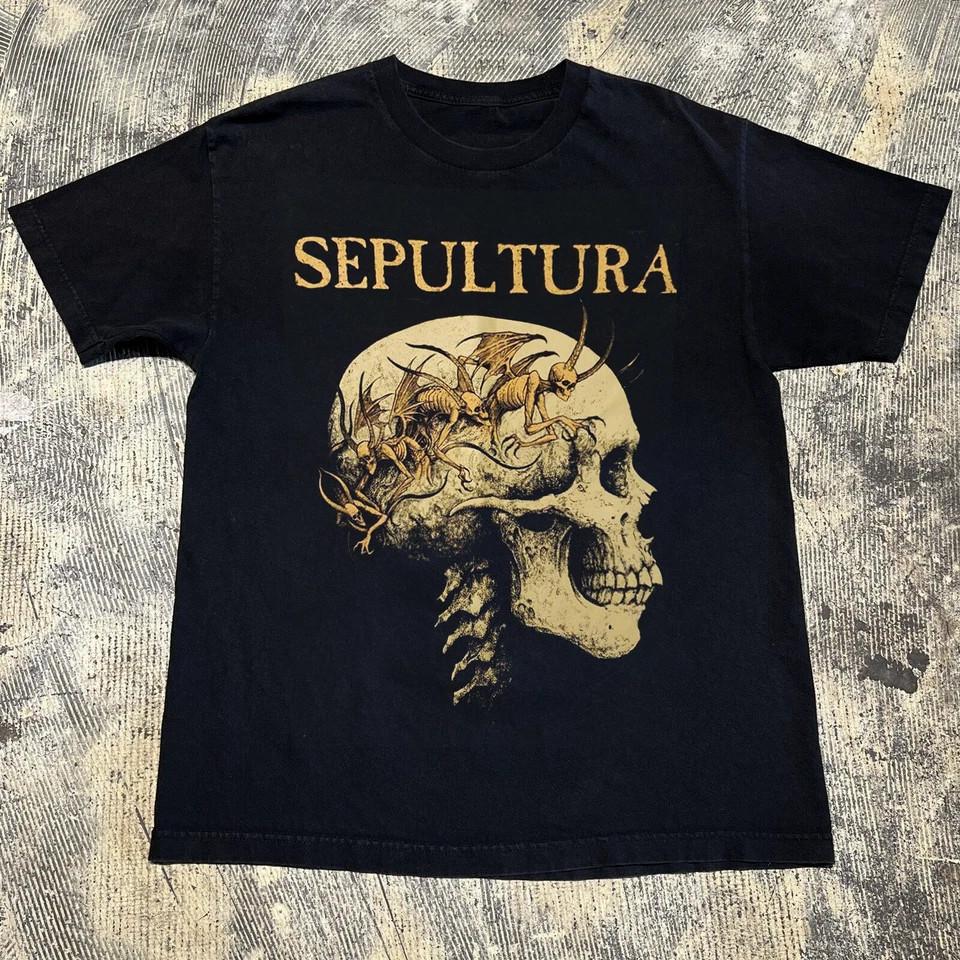 Sepultura - Quadra Европейский тур 2022 Футболка с коротким рукавом черная всех размеров S разноцветный
