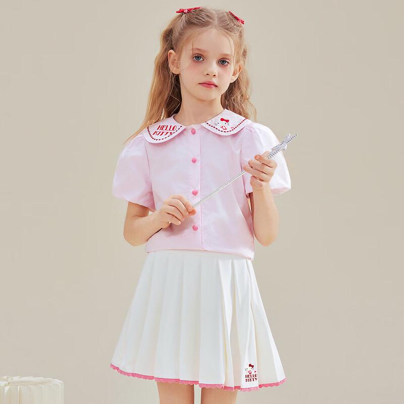 Hello Kitty Girls' Summer Short Sleeve & Skirt Set