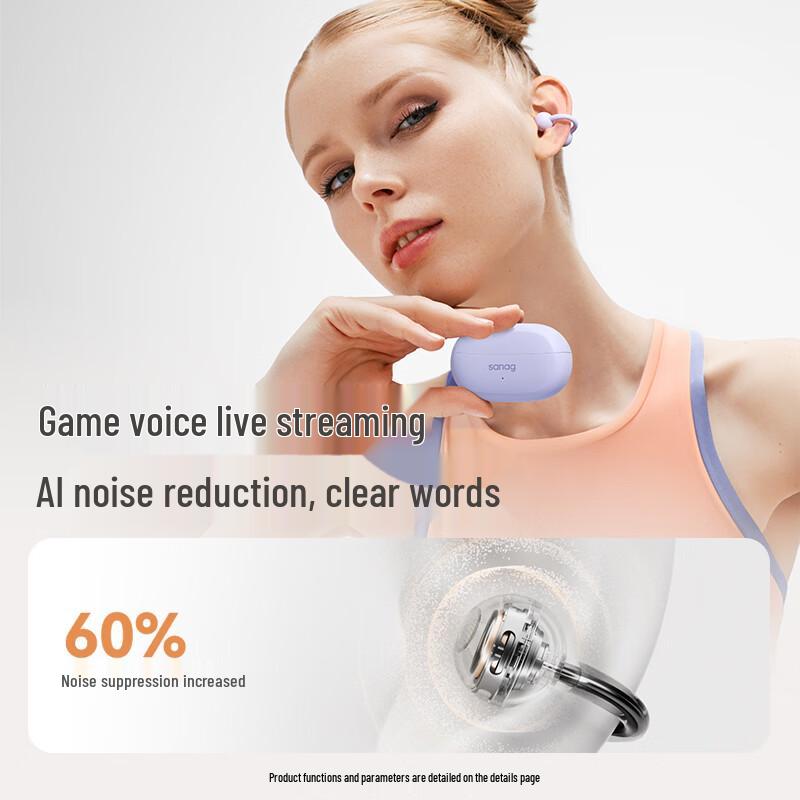 SANAG F20S Pro Clip-on Open-Ear AI Bluetooth Earbuds