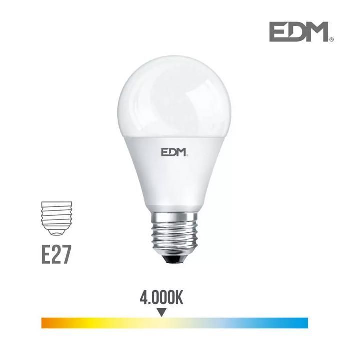 Ampoule LED E27 – 12W 1154lm – Lumière Du Jour 4000K – 6x11cm – EDM - 98345
