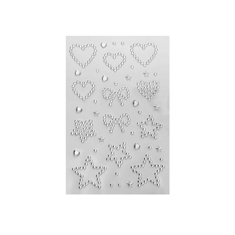 Concert Face Stickers: Five-Pointed Star, Blue Heart, Bowknot, Glue-Free Rhinestones for Makeup
