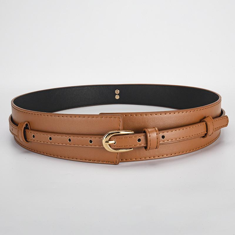 Ladies Dual Fashion Use Pu Leather Waist Belt Wide Belt For Work And Casual Use