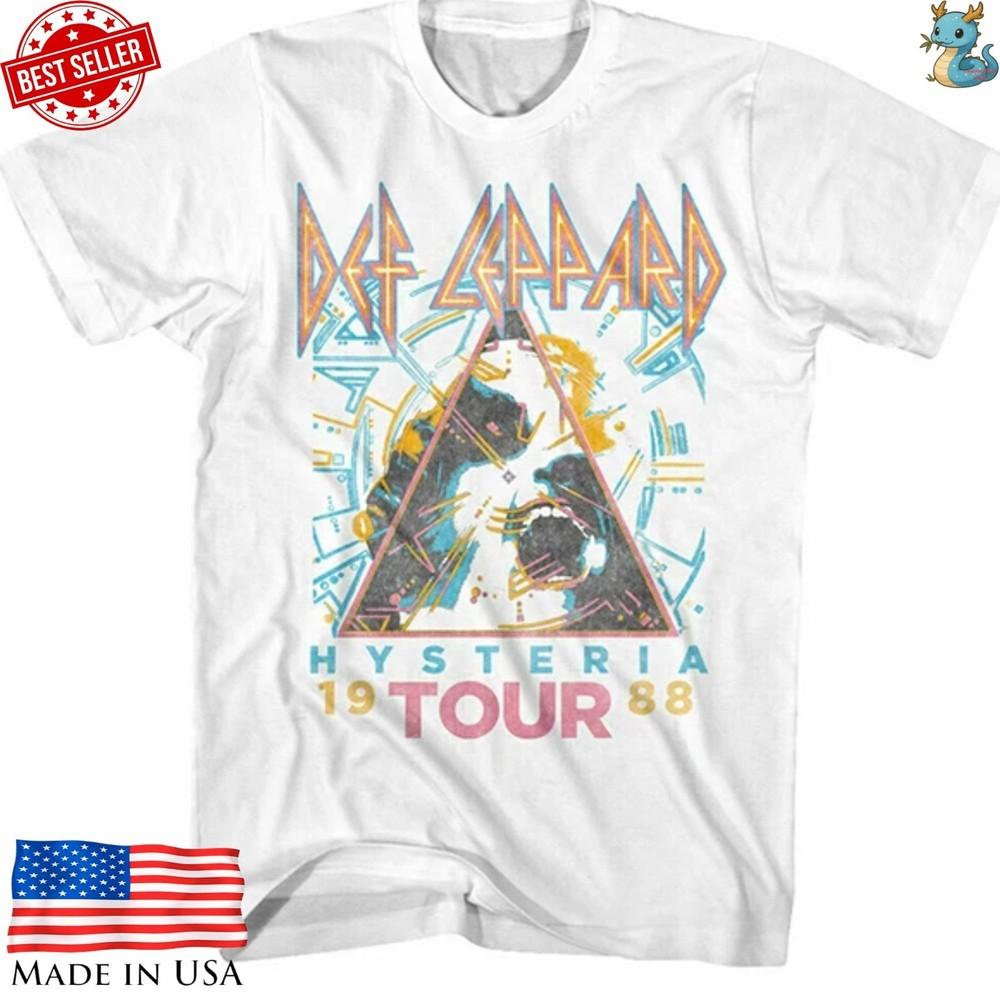 

Def Leppard Hysteria Tour 1988 Футболка Винтажная Графическая Футболка Рок-Группы Унисекс Футболка XXXL