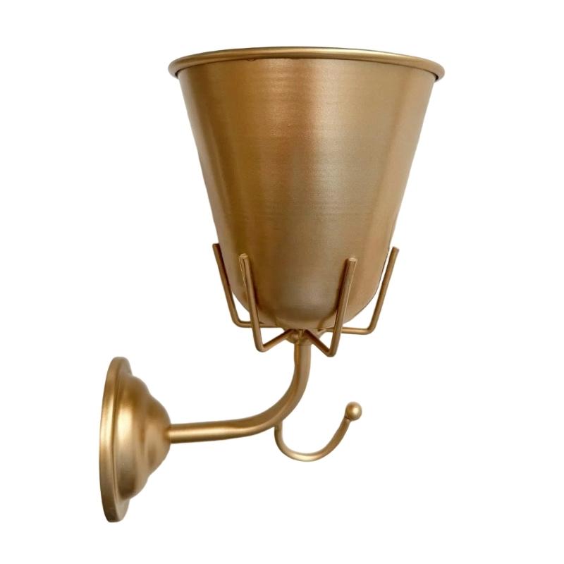 

Silver Wall Mounted Brass Container Vase Multi Functional Hanging Organizer For Artificial Plant Mail Key And More золотой