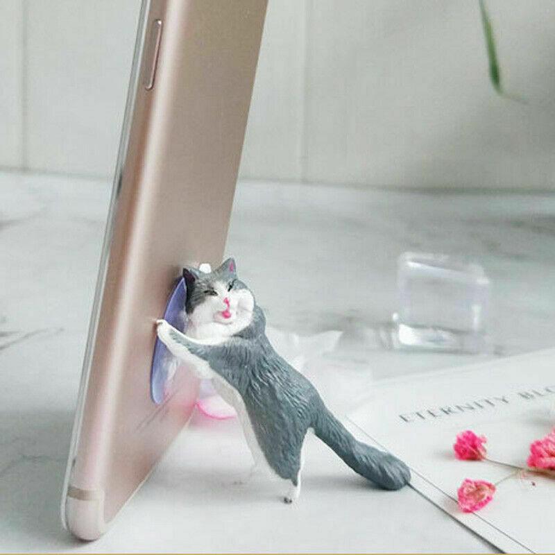 Kawaii Cute Cat Desktop Phone Holder Lovely Stand Lazy Bracket Universal Phone Suction Cup Stand for IPhone Samsung Huawei Xiaomi