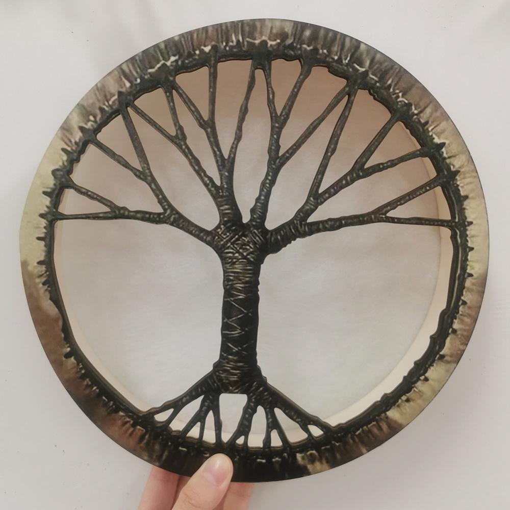 Shaman Drum Tree Of Life Ornament Wooden Shamanic Drum The Siberian Drum Spirit Music Easter Gifts