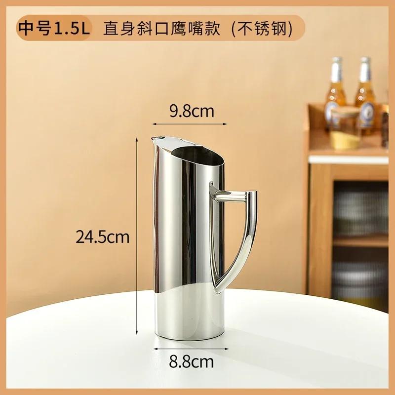 304 Stainless Steel Cold Water Boiled Cup Golden Ice Freeze Kettle Beer Jar for Bar Fruit Juice Red Wine with Divider