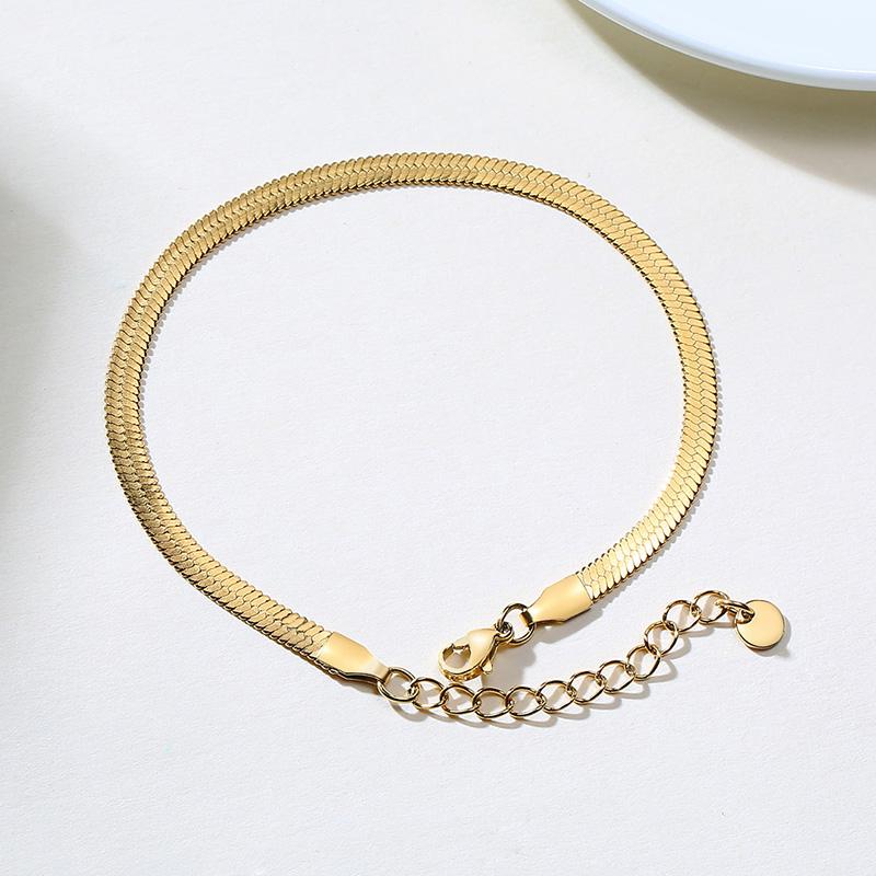 Snake Chain Anklet for Women Girls Adjustable Summer Beach Chain Anklet Bracelet Mother's Day Gifts Stainless Steel Not Allergic