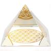 Luxury Handmade Crystal Flower of Life Square Pyramid Orgonite Original Purifying Healing