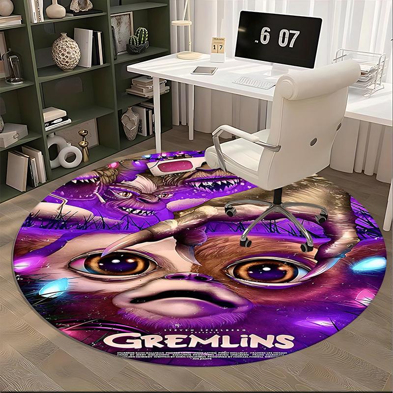 gremlins,movie poster Chair mat Round Rug Office carpet, Machine Washable, Non slip, Suitable for Living Rooms, Bedrooms