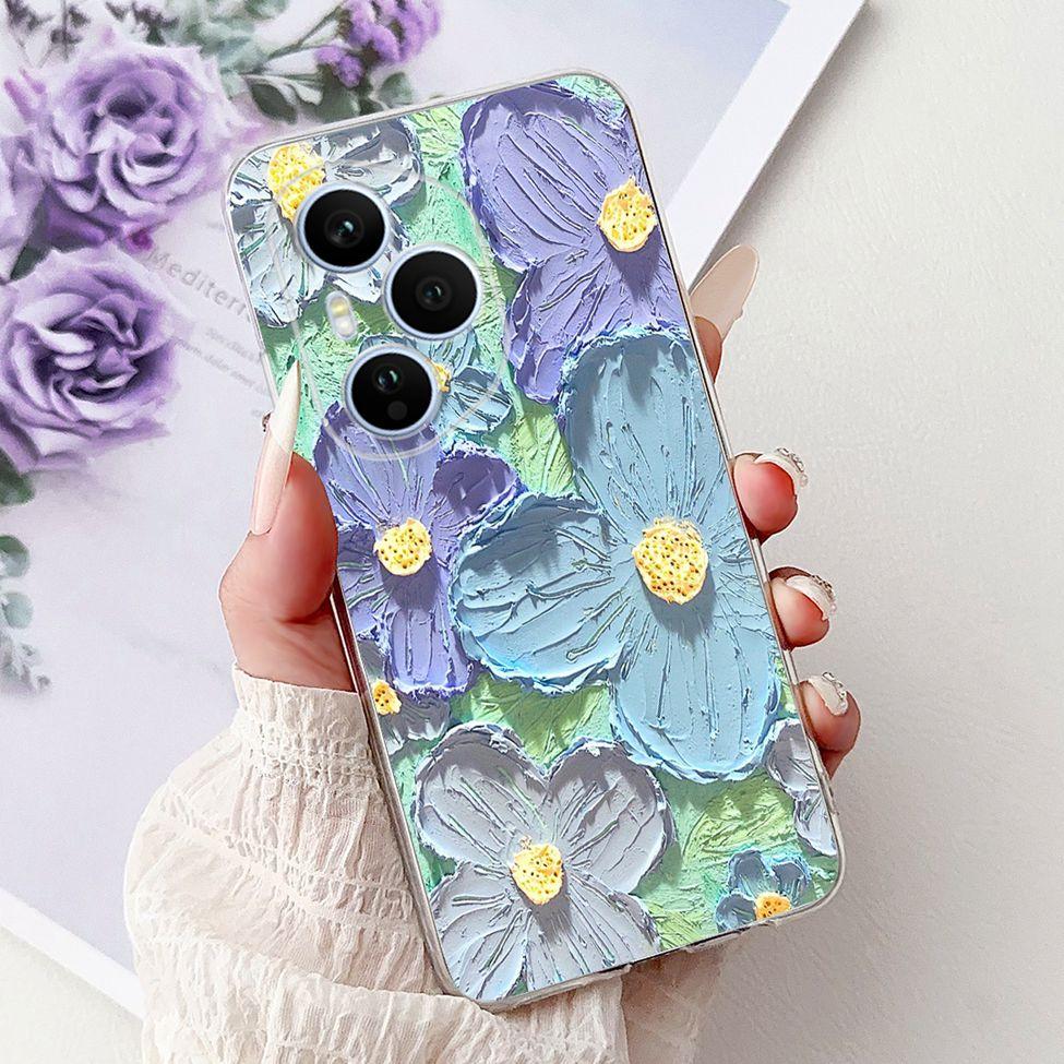 Clear For Honor 400 Pro Case DNP-NX9 Cute Cartoon Cat Fashion Flower Funny Painted Soft Bumper For Honor 400Pro Back Cover Funda