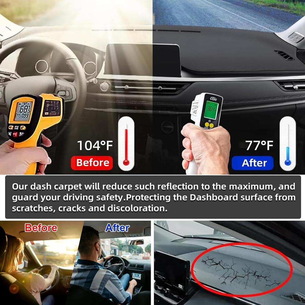 SKYLOTEC Dashboard Mats Dash Covers Pad Compatible with Ford Edge 2015 2016 2017 2018-2024 2025 Dash Carpet Protector