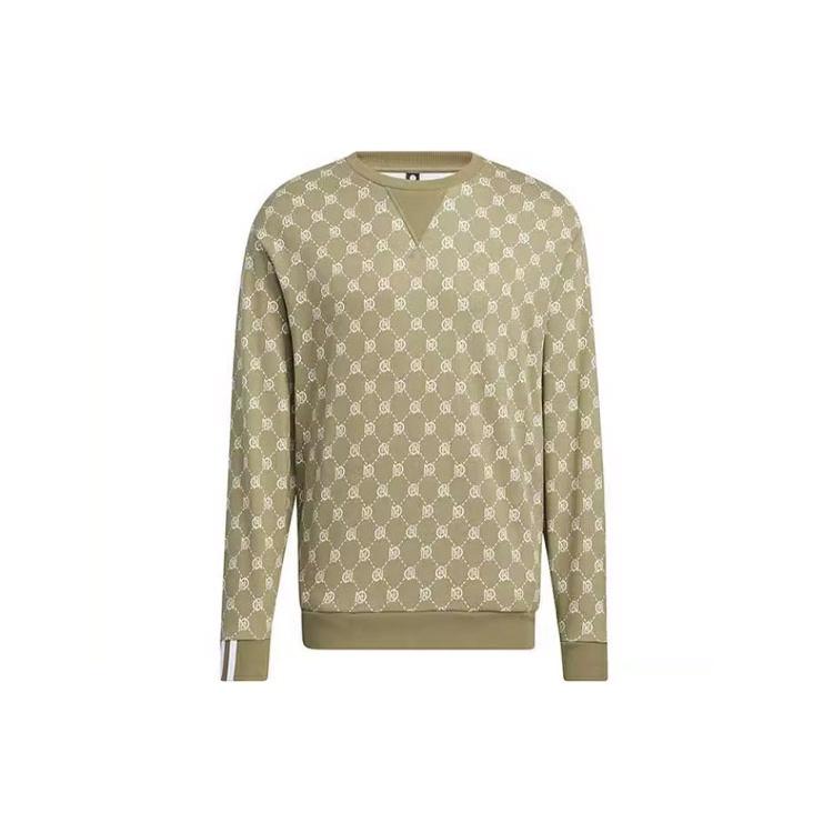adidas NEO Full Printed Sports Loose Round Neck Sweatshirts Olive Green Men s HM1993 XXL