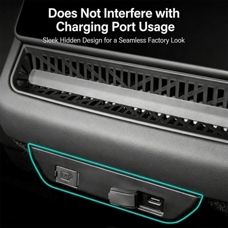 Rear Air Outlet Vent Cover Shielding Prevents Debris With Mesh Design Easy Installation For Back Seat Scratch Resistant