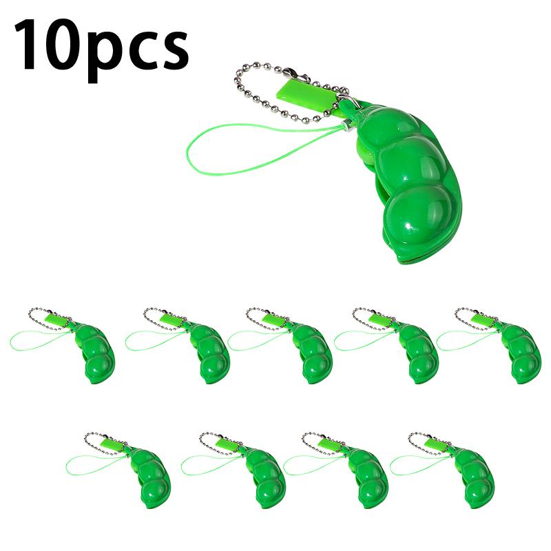 Stress-Relieving Edamame Toy Squeeze Pea Keychain Cute Stress-Relieving Toy Keychain