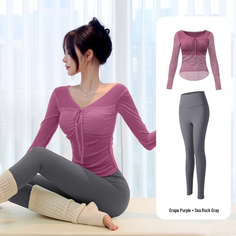 Elegant Women's Yoga Set: Outdoor-Pilates Ready, High-End Fitness Wear with Built-In Bra Pads
