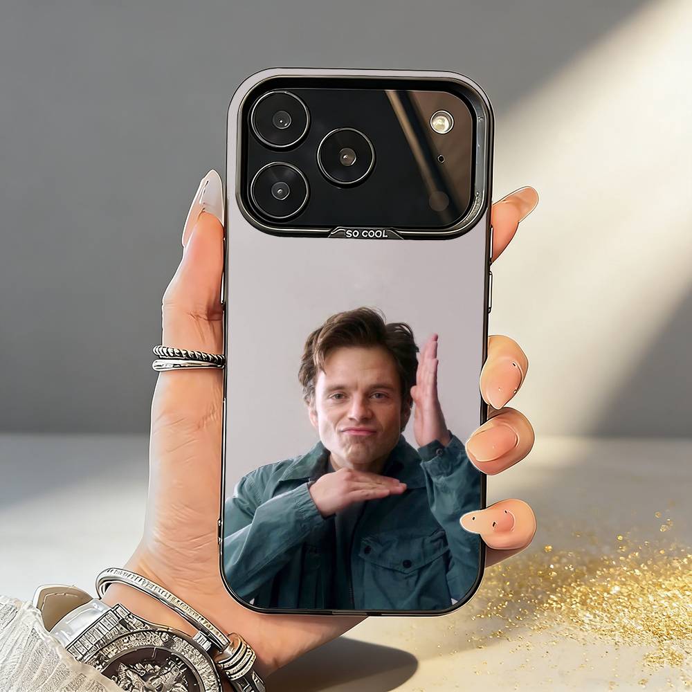 

Actor S-Sebastian S-Stan-SS Phone Case For iPhone17 16 15 14 13 12 Pro Max Grey Black Matte Laser Metallic Aurora Funda iPhone13PRO