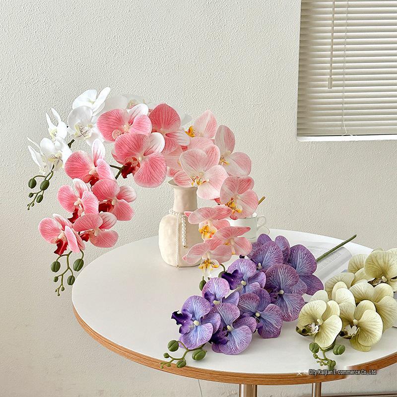 Bionic Phalaenopsis Floral Arrangement: Realistic Fake Flower Decor for Living Room or Dining Table.