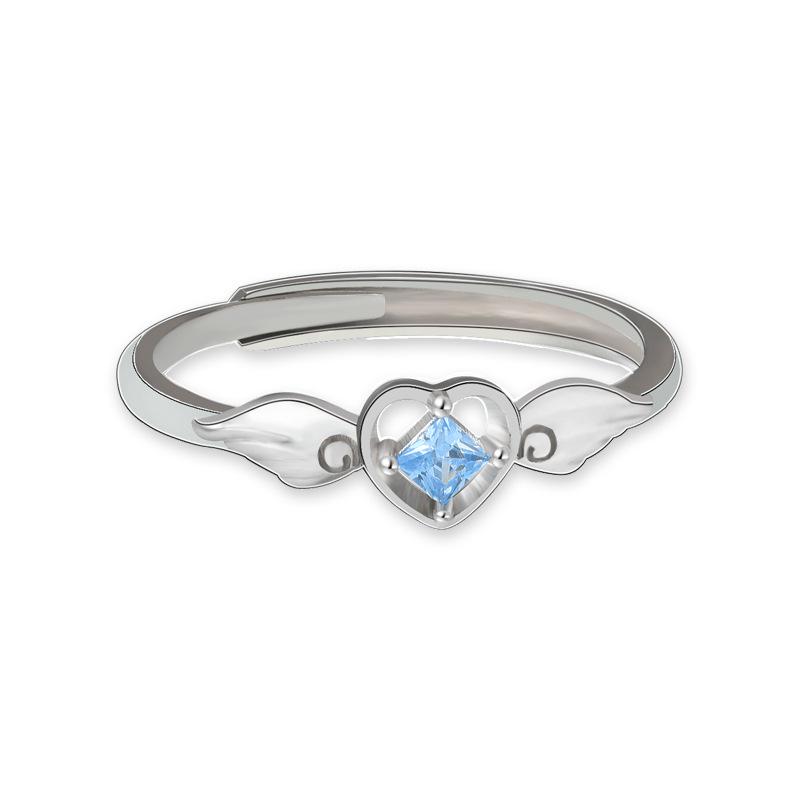 

Регулируемые кольца для пары «Ангел» из стерлингового серебра 925 пробы Li Ming - Серебряные украшения в подарок на День святого Валентина Adjustable Opening