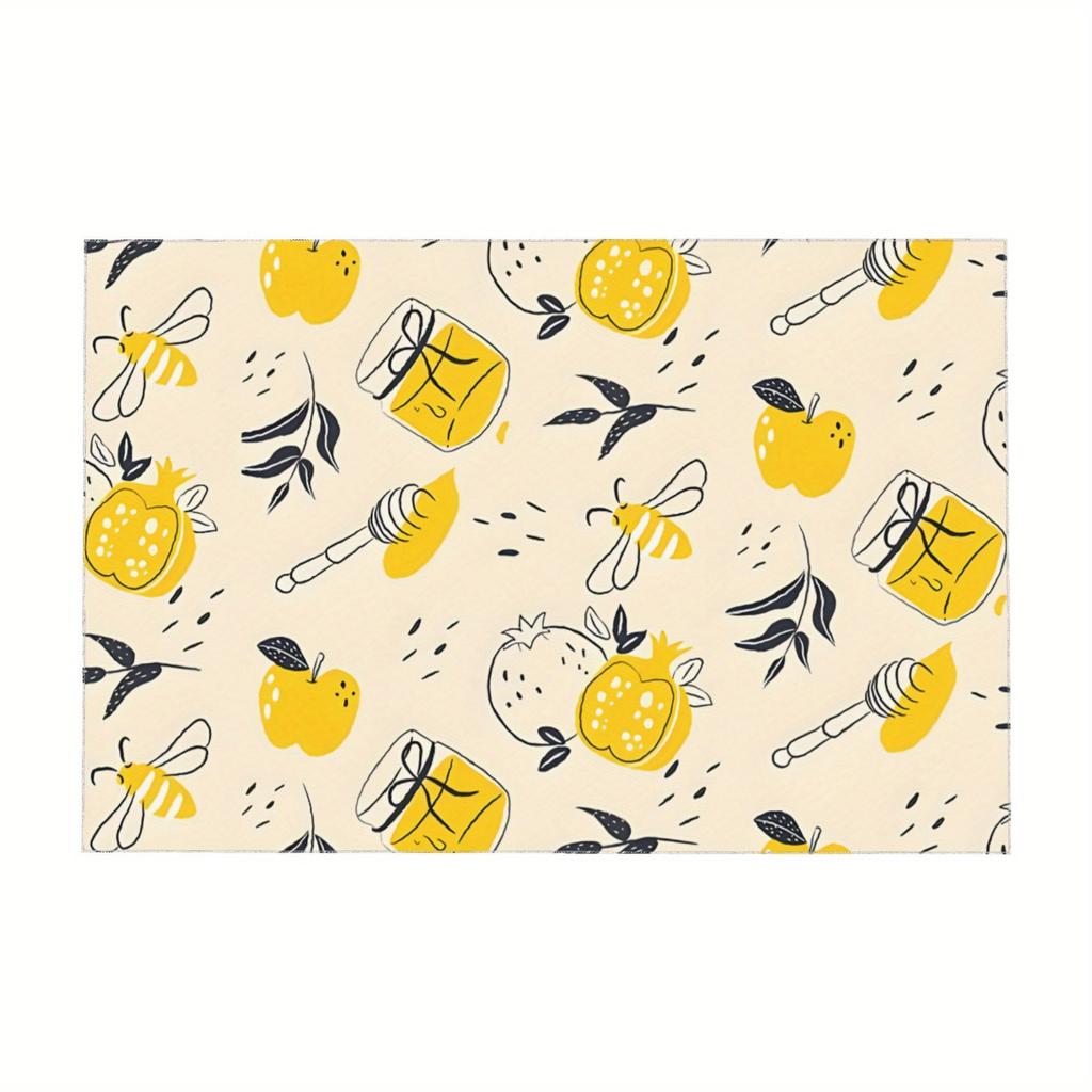 Rosh Hashanah Rectangle Tablecloth for Table Decor Kitchen Dining Waterproof Reusable Table Cloth for Tables Holiday Party