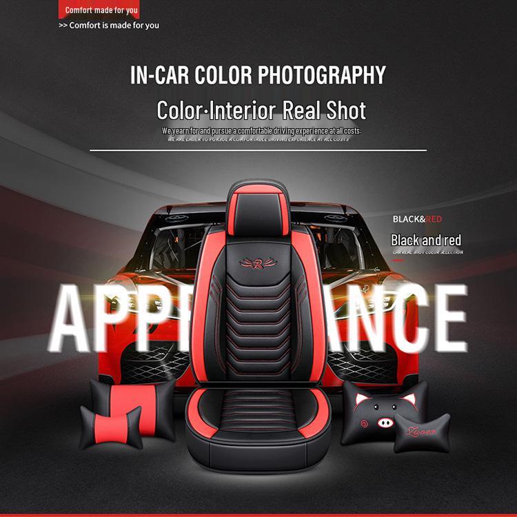 Universell helskinnssitsdyna för bil - Tecknad design, Komfort för alla årstider, Full omslagsstil