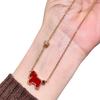 Year of the Horse Red Necklace and Earring Set: High-End, Light Luxury Style