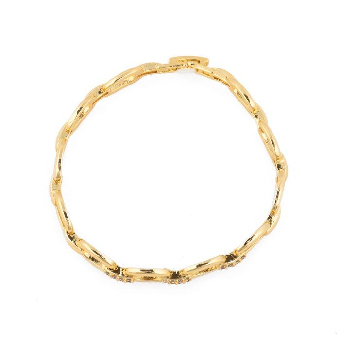 Bracelet - LUXENTER - Insio - Zircone brillante - Finition or jaune 18 carats - 18 cm