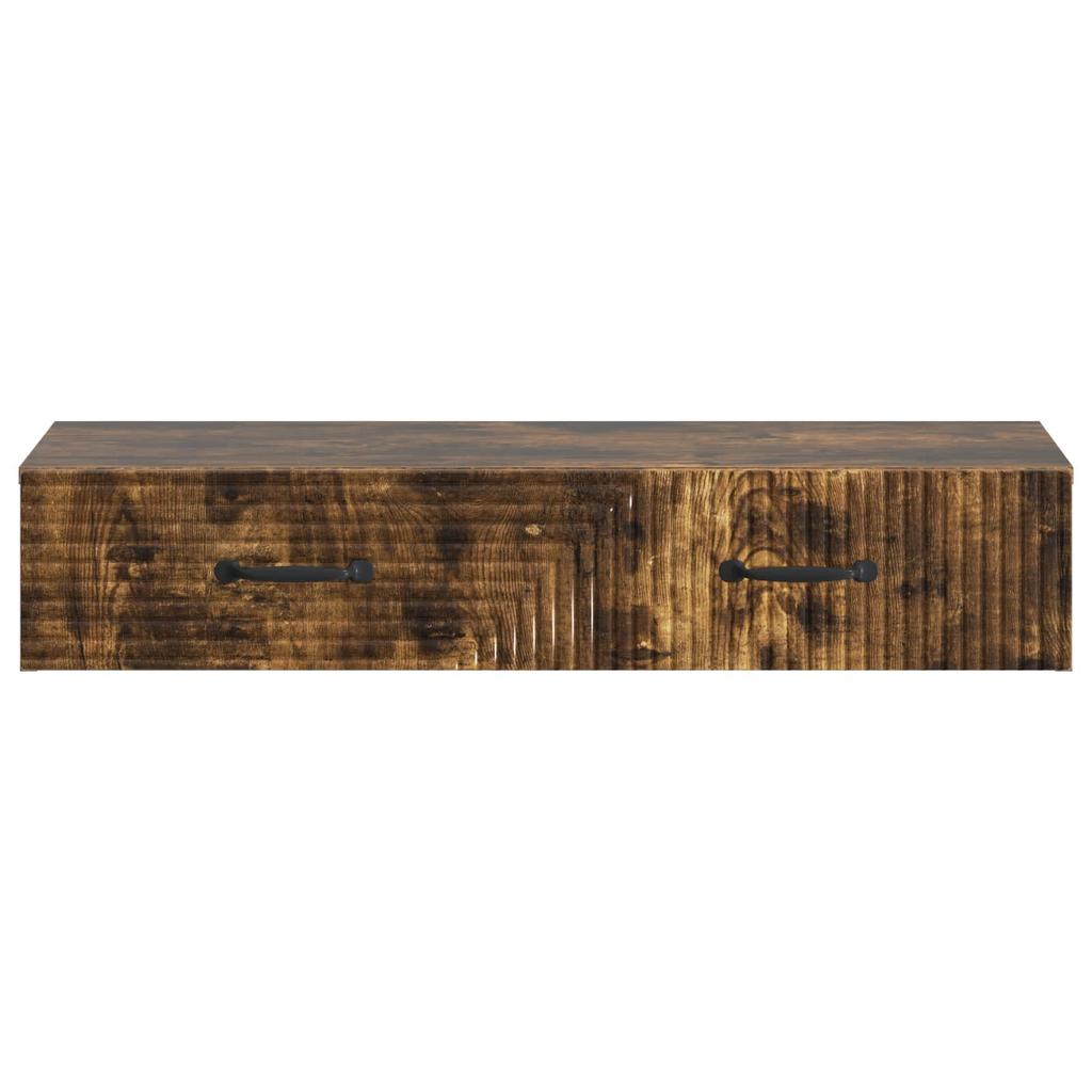 Wall Mounted Side Table Smoked Oak Wood Based Material
