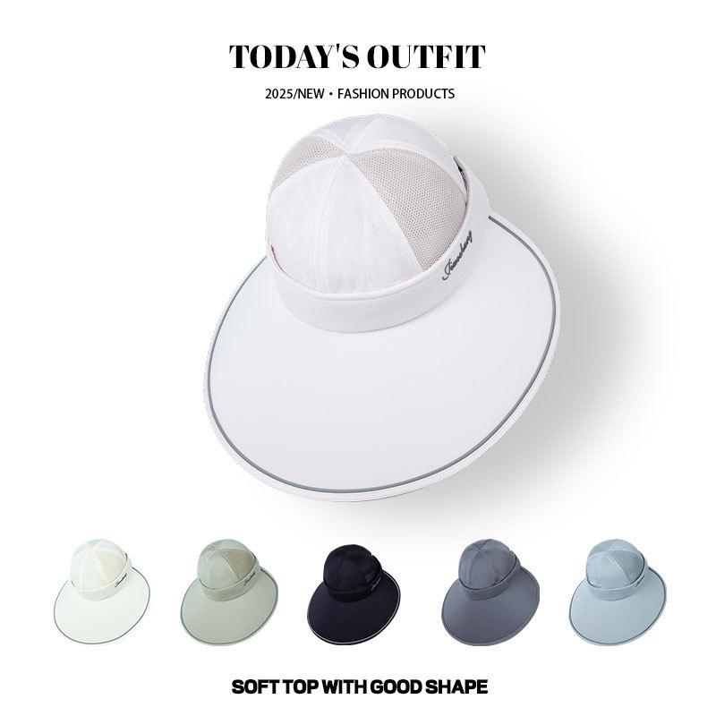 New Outdoor Sun Protection Hat for Women with Ultraviolet Rays  Summer  Plush Hat Brim Empty Top Ice Silk Sun Hat