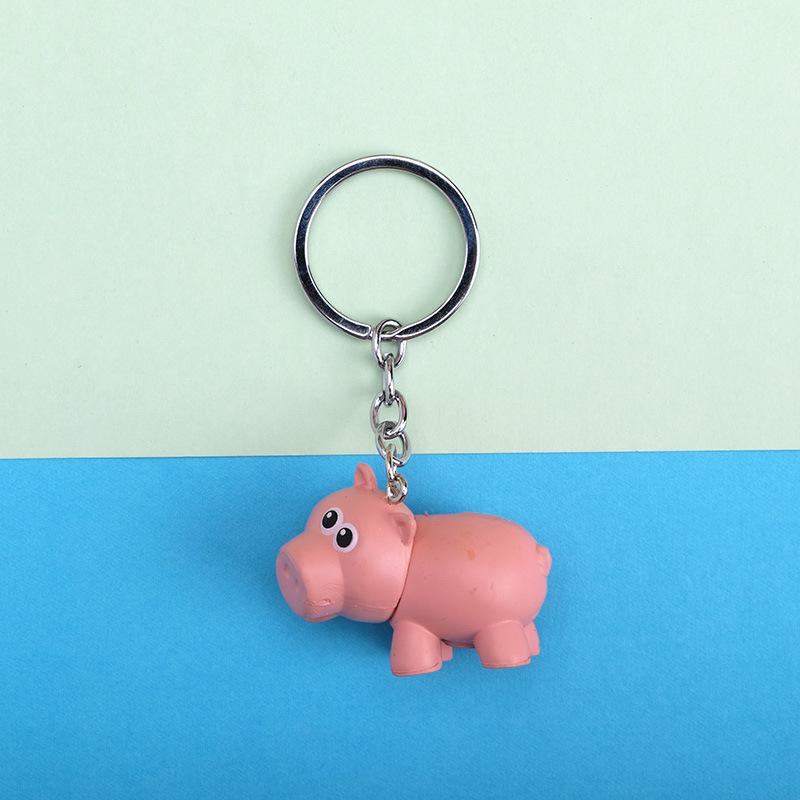 Creative Cartoon Bus Keychain with Dragon, Pig, Horse, Dinosaur Pendants