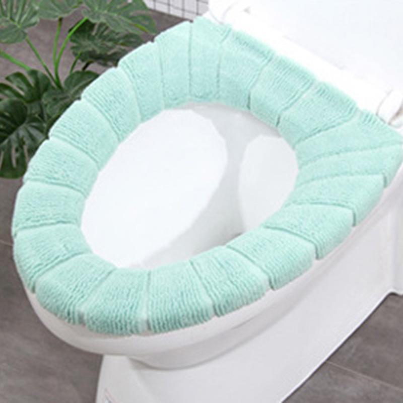 Washable Knitted Toilet Seat Cushion with Handle