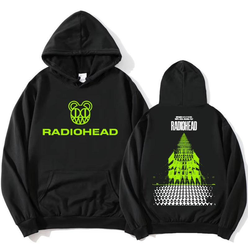 Rock Band Radiohead Trasa 2025 Listopad Bluzy Polarowe Zimowe Długi Rękaw Bluzy z Kapturem Casualowa Moda Męskie/Damskie Pulowery