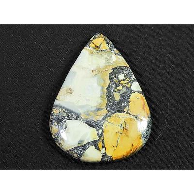 53Cts. Natural Maligano Jasper Pear Cabochon Palm Crytsal Gemstone 29X40MM SK-2674