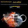 Transparent Borosilicate Glass Teapot with Filter - Heat-Resistant Gongfu Flower Tea Pot