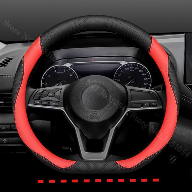 Breathable Napa Leather Car Steering Wheel Cover Non-Slip Car Handle Covers For Nissan Sylphy Qashqai Altima X-Trail Rogue