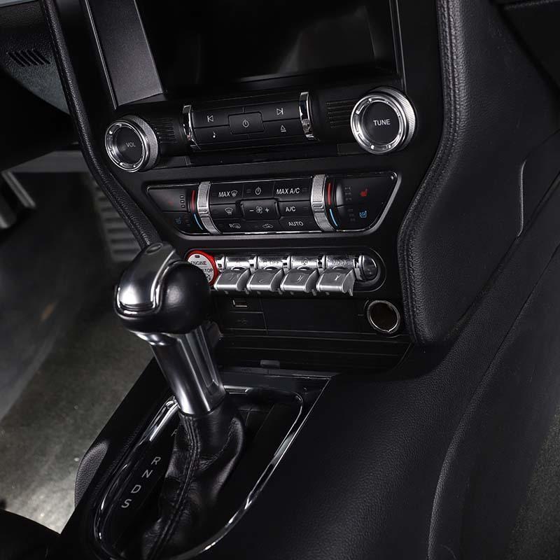 Botão de navegação de controle central de carro/botão de partida adesivos decorativos de capa adequados para Ford Mustang 2015 Up ABS acessórios interiores