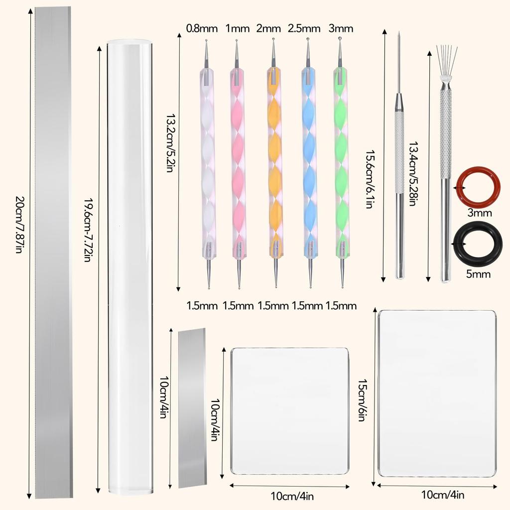 Polymer Clay Tools, Acrylic Clay Roller Pin, Polymer Clay Cutters Tools, Clear Rectangle Sheet Press Board Wire Texture Set