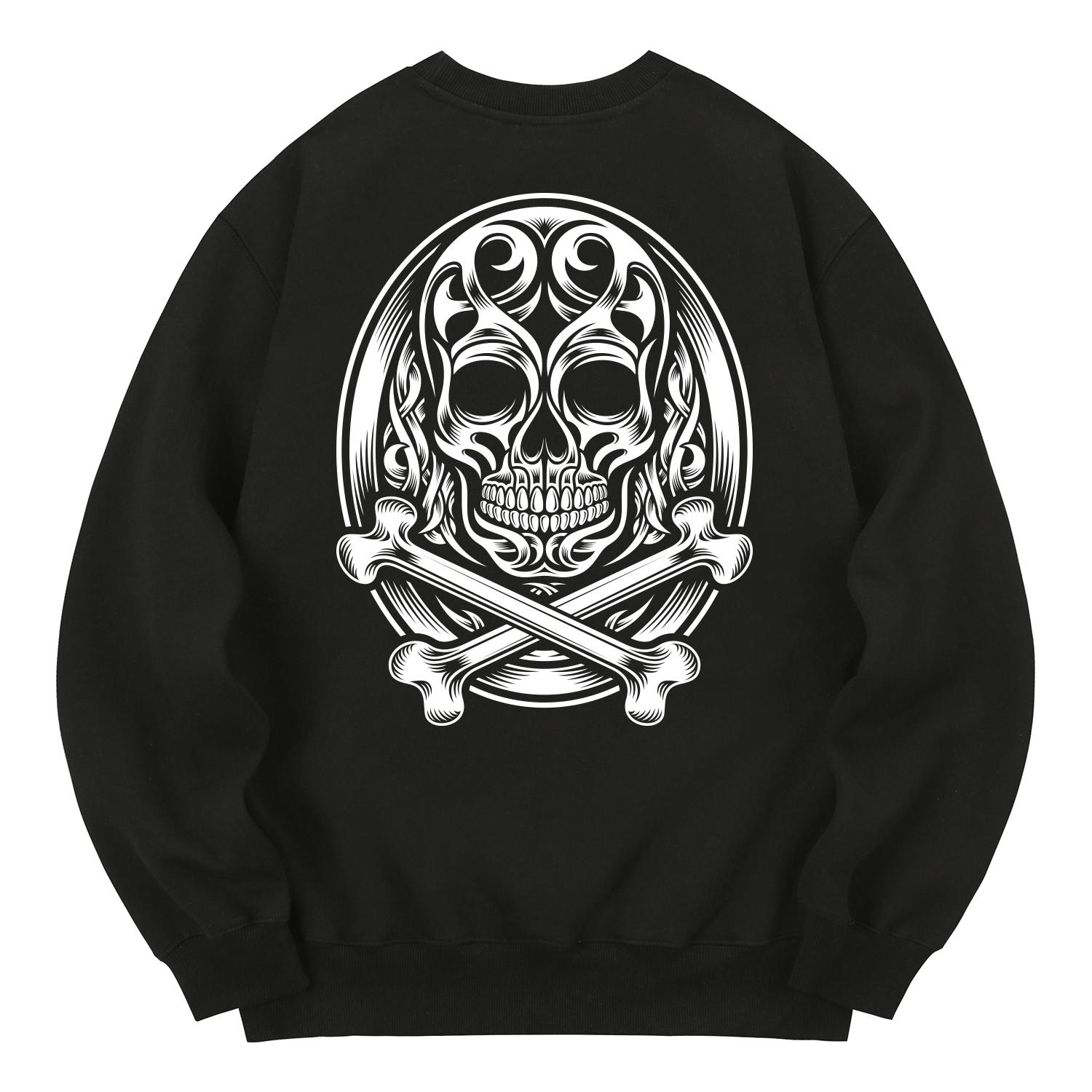 Khan 6312 Kmb0021 Celtic Skull Fleece-Lined Sweatshirt - Black L