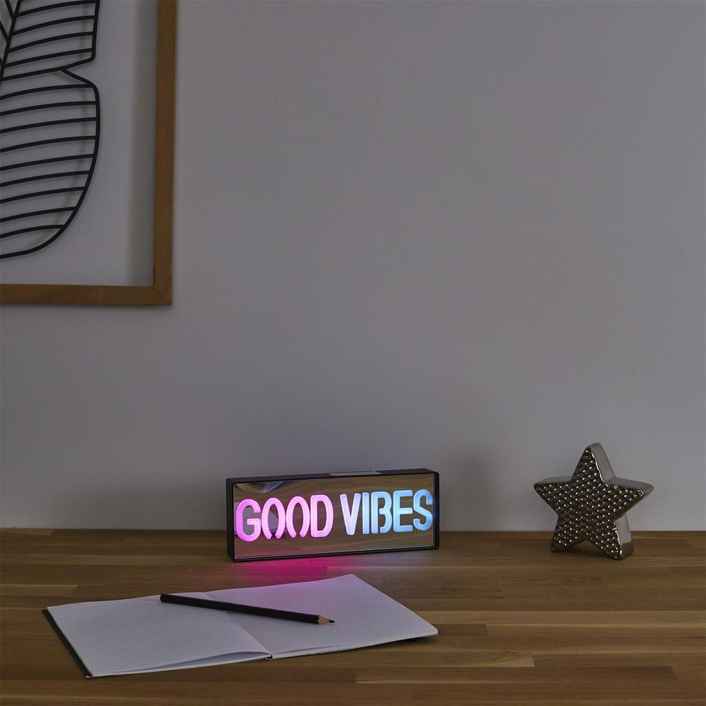 Led Neon Lamp With The Inscription Good Vibes, Modern